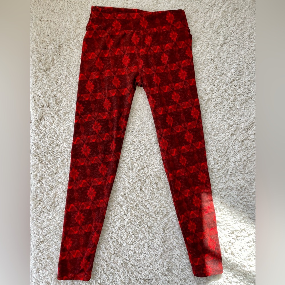 Red Patterned Leggings
